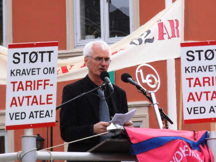 Arne Byrkjeflot (63) talte på 1. Mai 2013, Trondheim