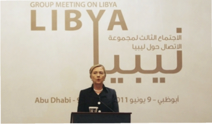 Hillary Clinton på møtet i kontaktgruppen om Libya i Abu Dhabi, De Forente Arabiske Emiratene, 9/6-2012. Foto: Jumana El Heloueh/Reuters. 
