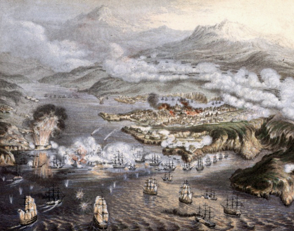 Georg Baxter (1804 – 1867). Beleiringen av Sevastopol 1853–54.