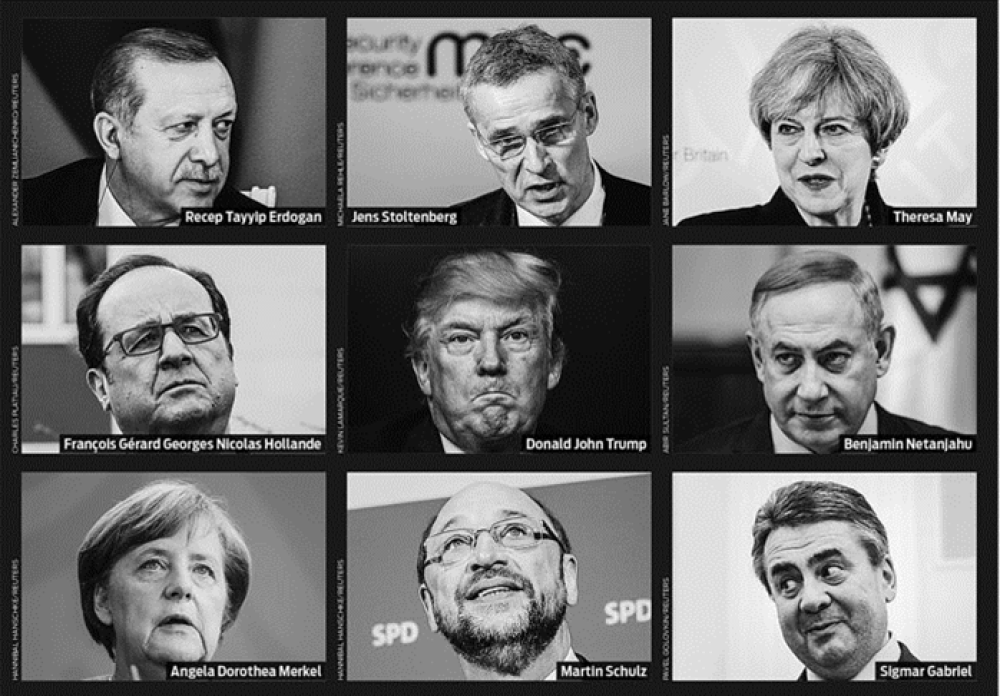 Sprenghoder mot folkeretten:  Foto: Reuters/Pool New/Michaela Rehle/Pool New/Charles Platiau/Kevin Lamarque/Pool New/Hannibal Hanschke/Hannibal Hanschke/Pool New.
