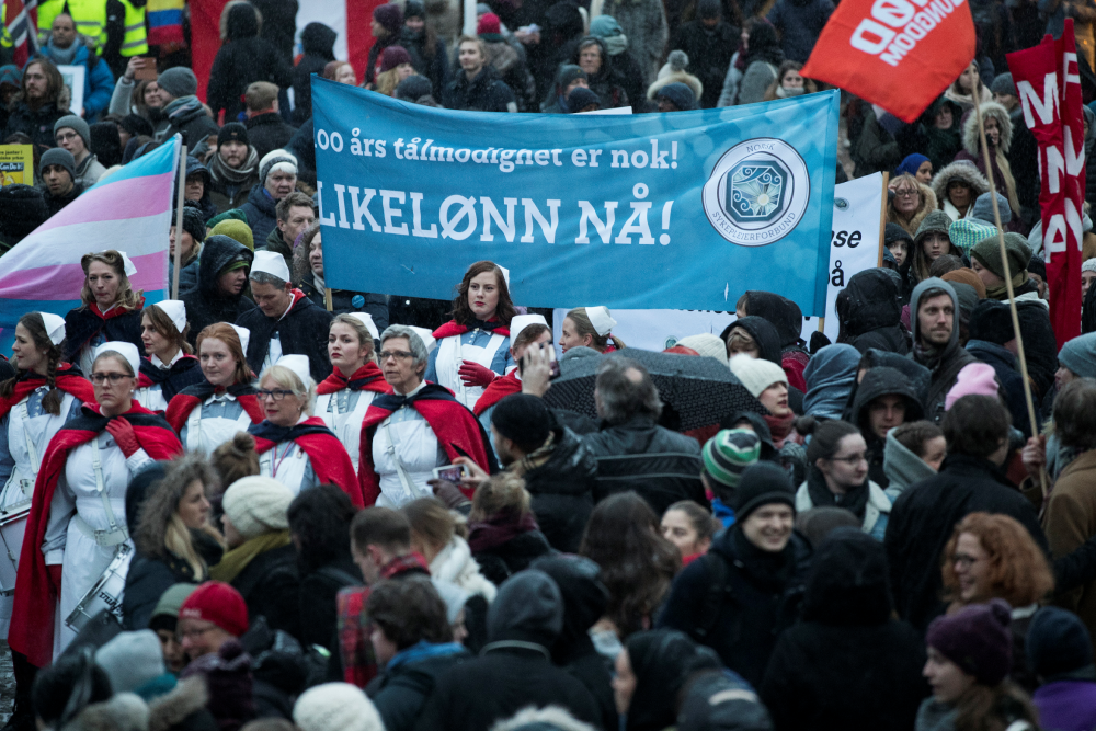 Fra Youngstorget under 8.mars-markeringen 																																													Foto: Berit Roald / NTB scanpix